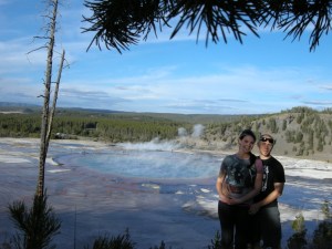 The happy couple above Grand Prismatic @ Midway Geyser Basin, Yellowstone