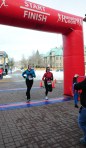 Jen & Cherie cross the finish line