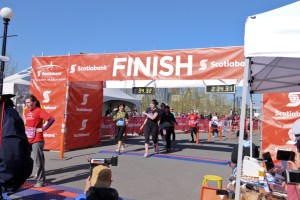 Crossing the finish line
