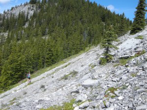 Jen slowly climbs the summit... No more run left in me - walking only!