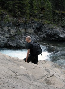 Jamie exploring the falls